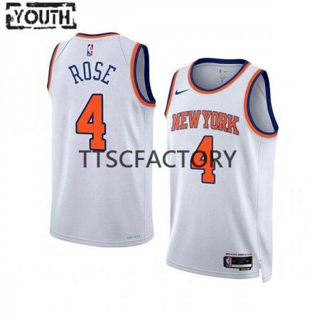 Kinder NBA New York Knicks Trikot Derrick Rose 4 Nike 2022-23 Association Edition Weiß Swingman